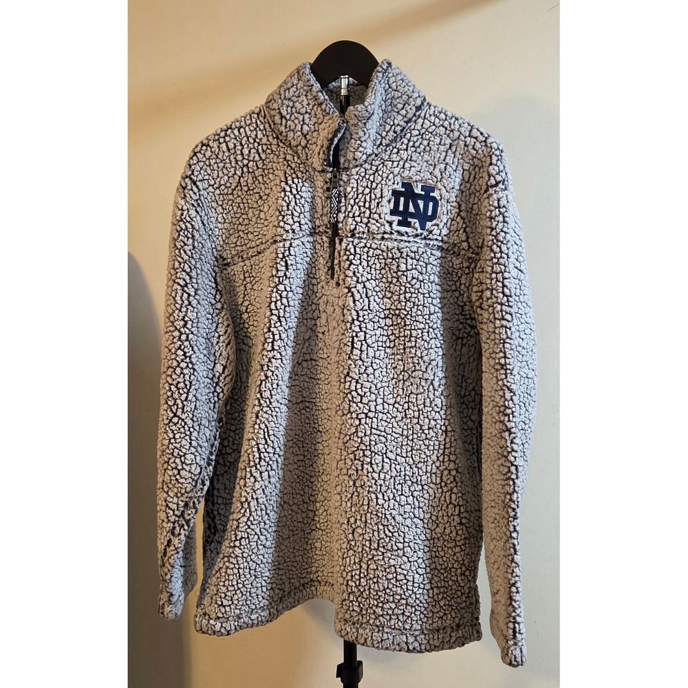 Boxercraft Collegiate Quarter Zip Sherpa Notre Dame Pullover Women's Size XL